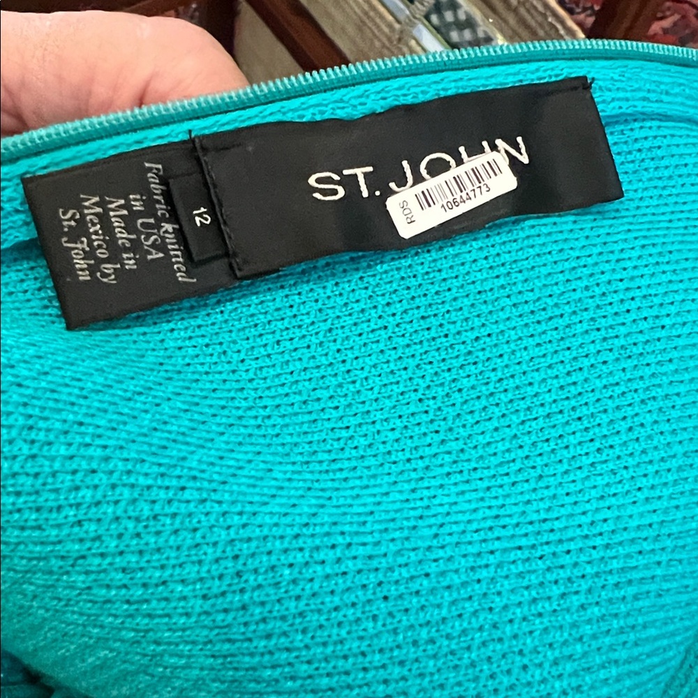 St John Green Sleeveless Sheath Dress Size 12 - Picture 5 of 6